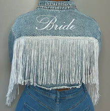 Load image into Gallery viewer, Bride Jean Fringe Jacket