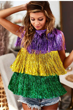 Load image into Gallery viewer, Mardi Gras Tinsel Vest (only)