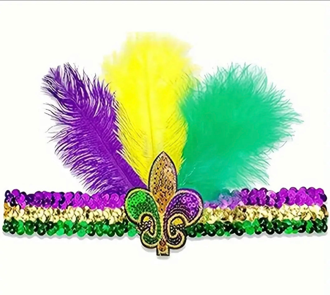 Mardi Gras Feather Headband