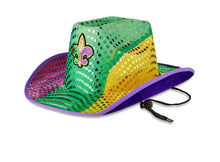 Load image into Gallery viewer, Mardi Gras Cowboy Hat