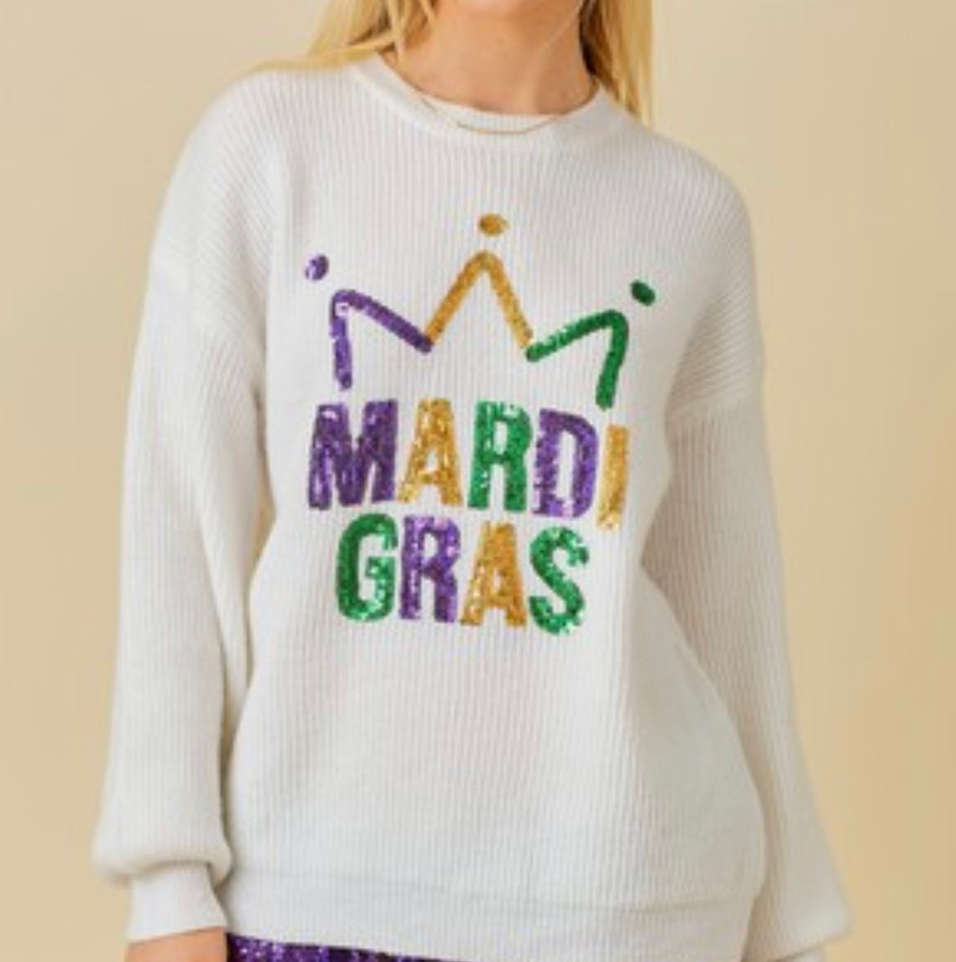 Oversized Mardi Gras Sweater