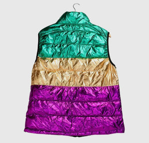 Mardi Gras Puffer Vest